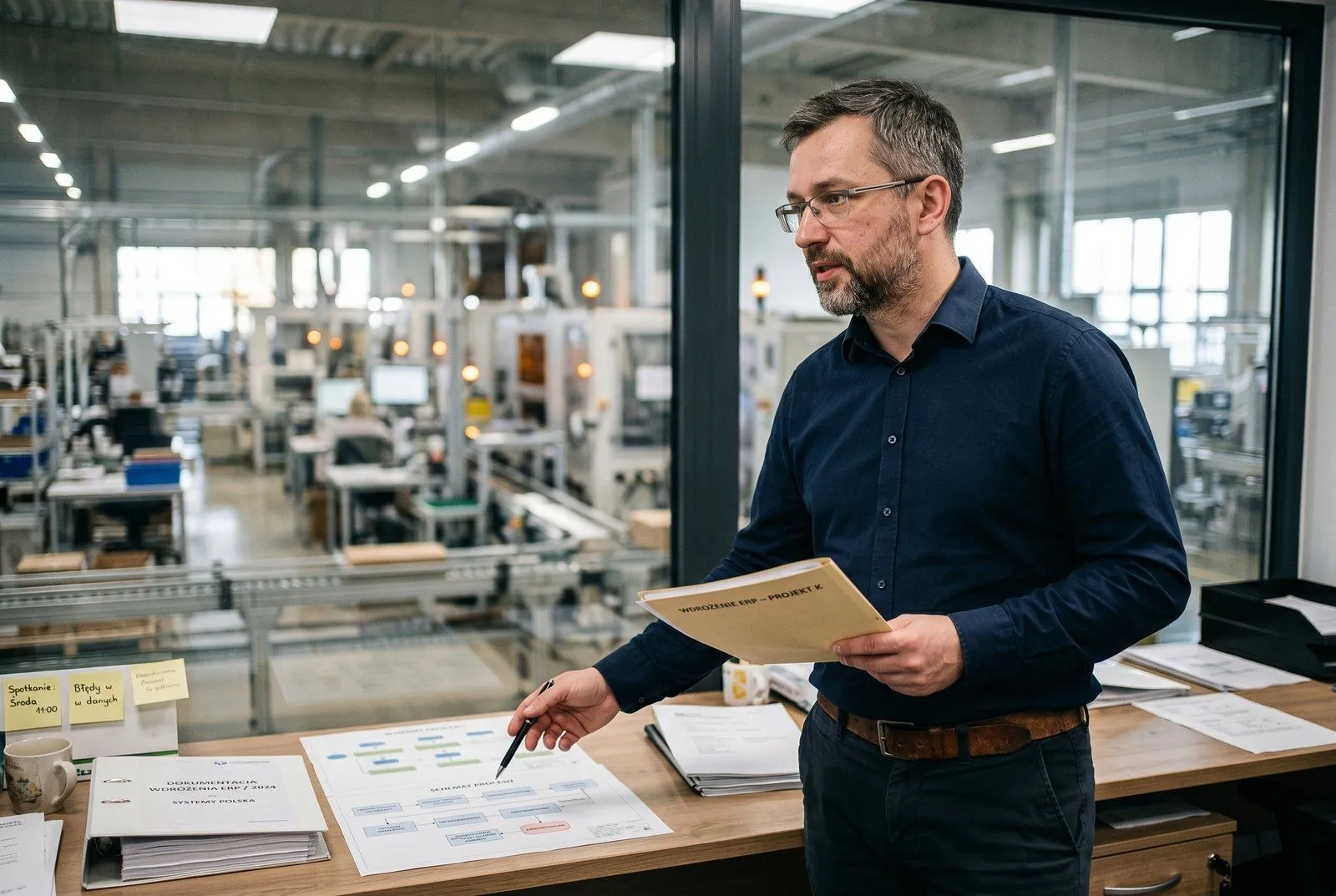 Zespół integratora ERP w biurze w Katowicach przy monitorach z systemem Comarch ERP Optima